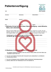 Patientenverfügung zum Ausdrucken kostenlos, Seite 1 von 8