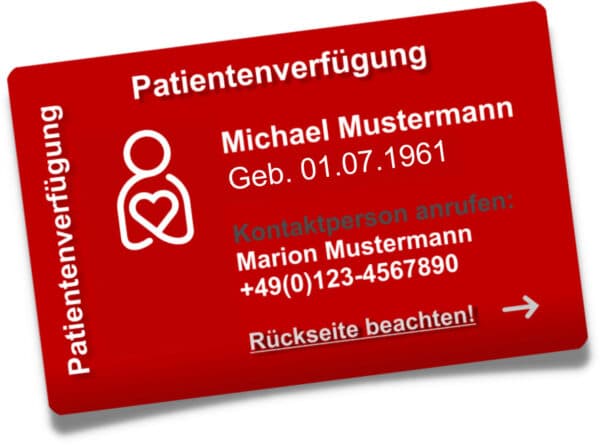Patientenverfügung-Ausweis Scheckkarte Produktbild